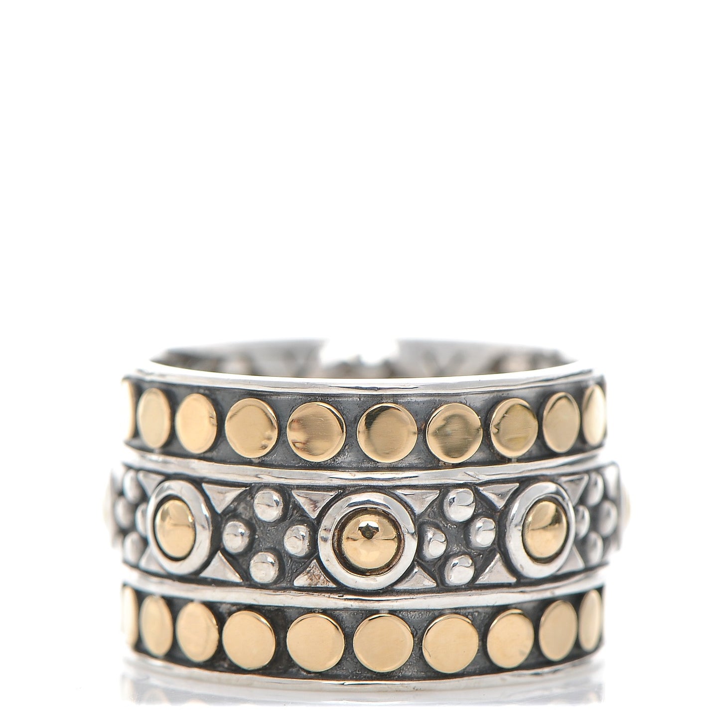 Sterling Silver 18K Yellow Gold Jaisalmer Dot Ring 58 8.5