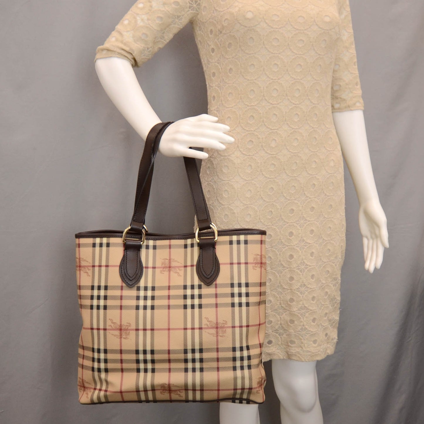 Haymarket Check Large Tote Brown