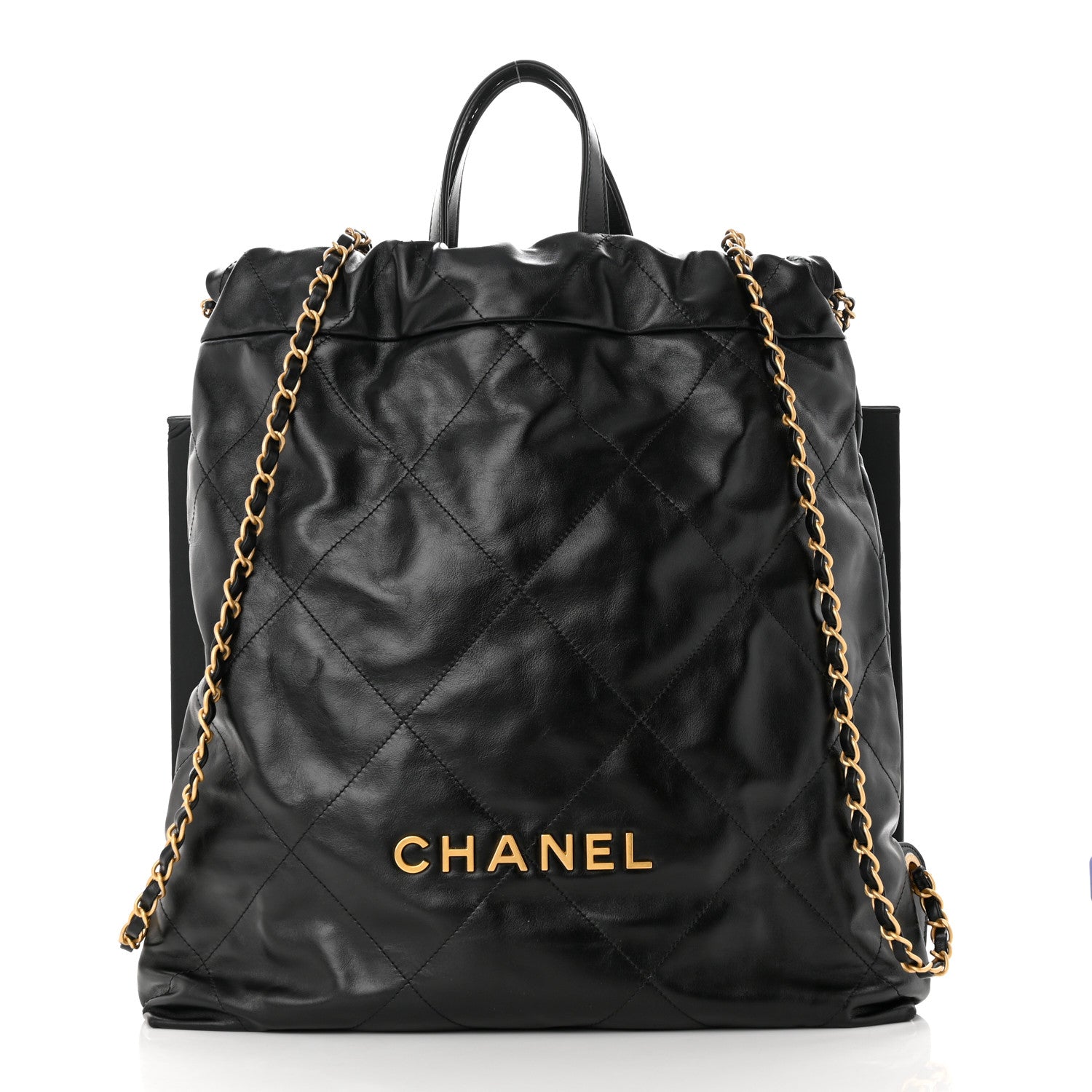 Chanel Shiny Calfskin Quilted Chanel 22 Backpack Black 12 of 12