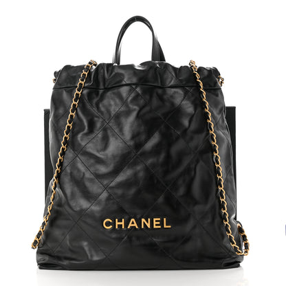 Chanel Shiny Calfskin Quilted Chanel 22 Backpack Black 12 of 12