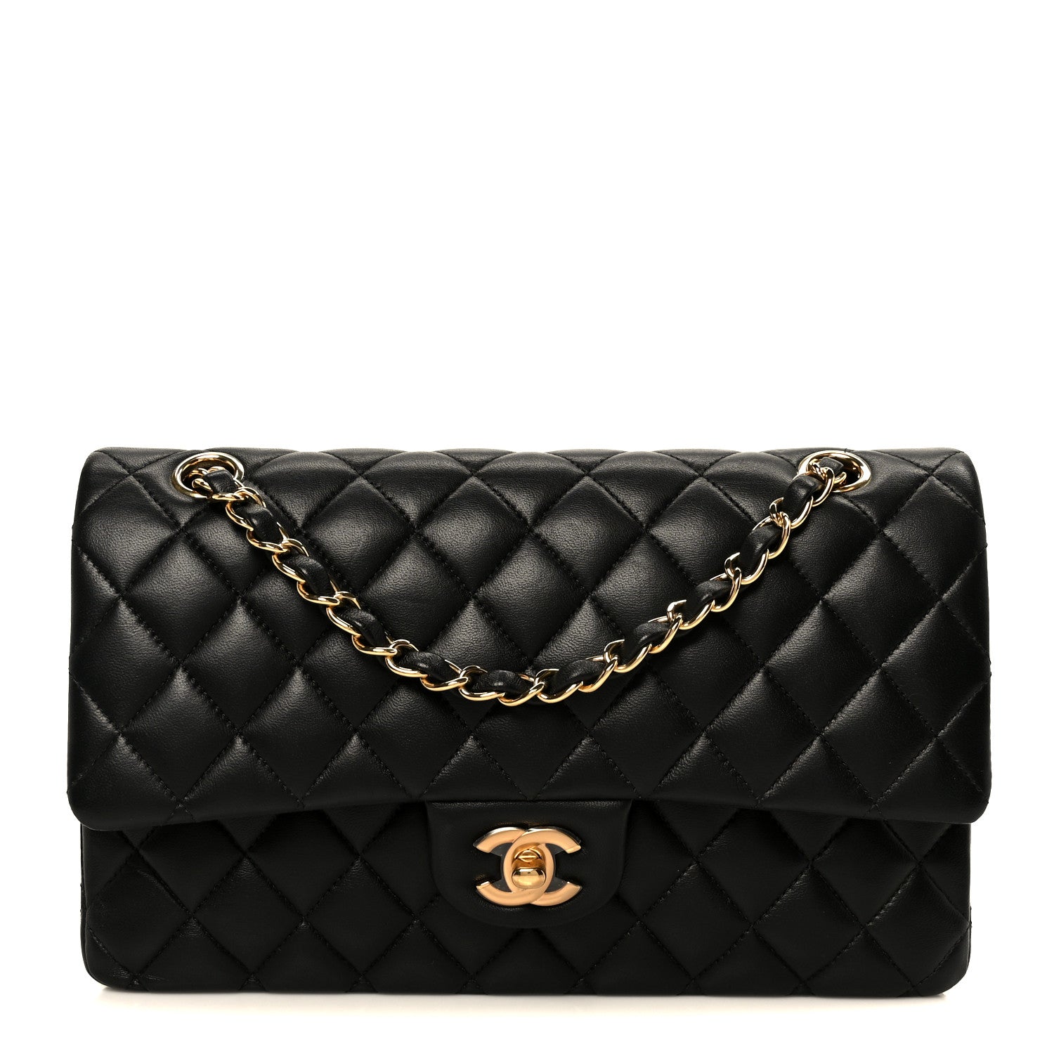 Chanel Lambskin Quilted Medium Double Flap Black 1 of 11