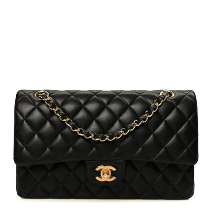 Chanel Lambskin Quilted Medium Double Flap Black 1 of 11