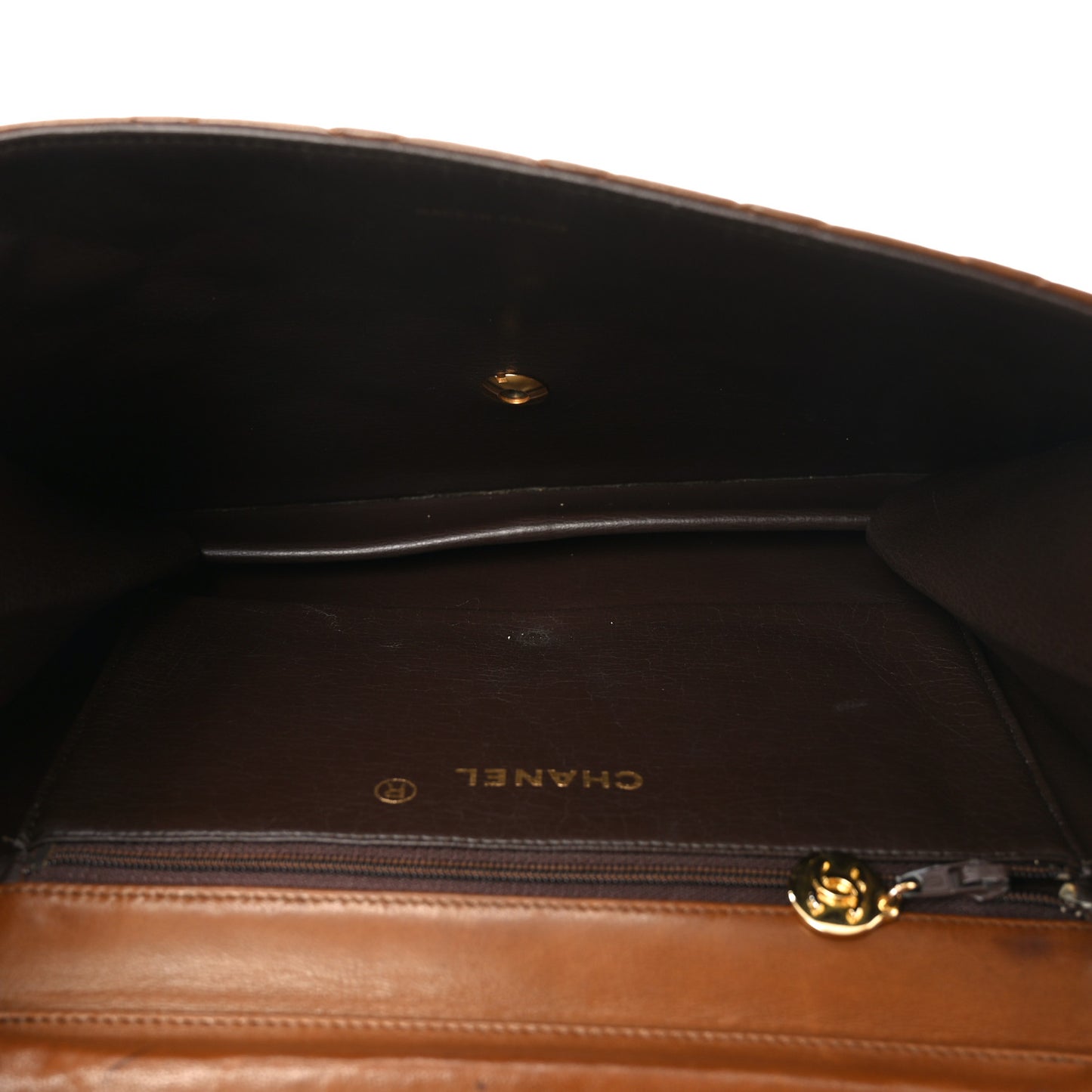Lambskin Quilted Medium Single Flap Brown