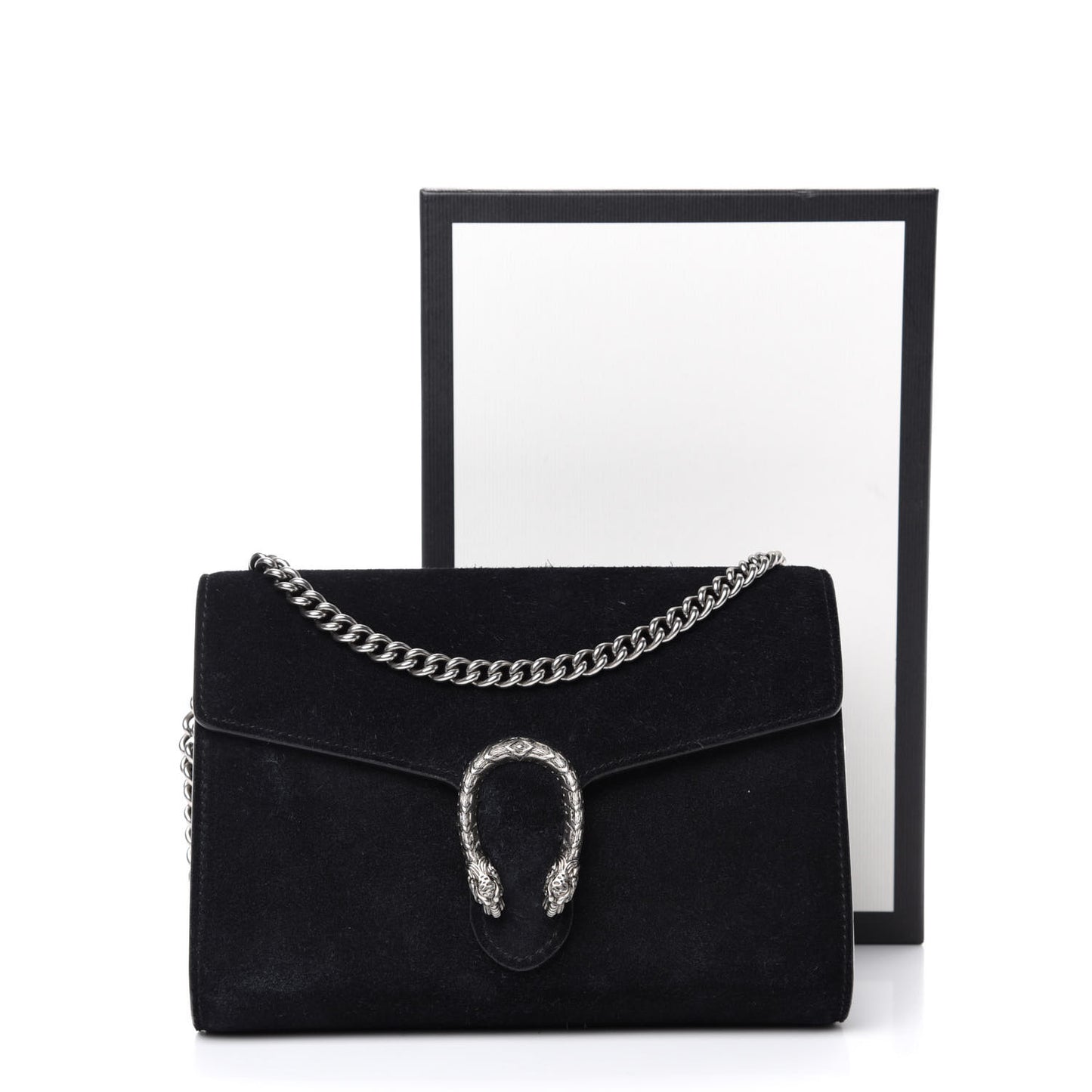 Suede Mini Dionysus Chain Wallet Black