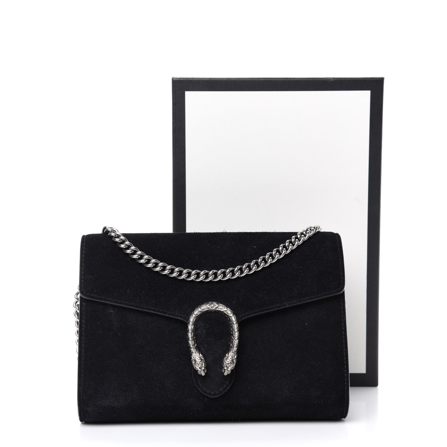 Gucci Suede Mini Dionysus Chain Wallet Black 11 of 11