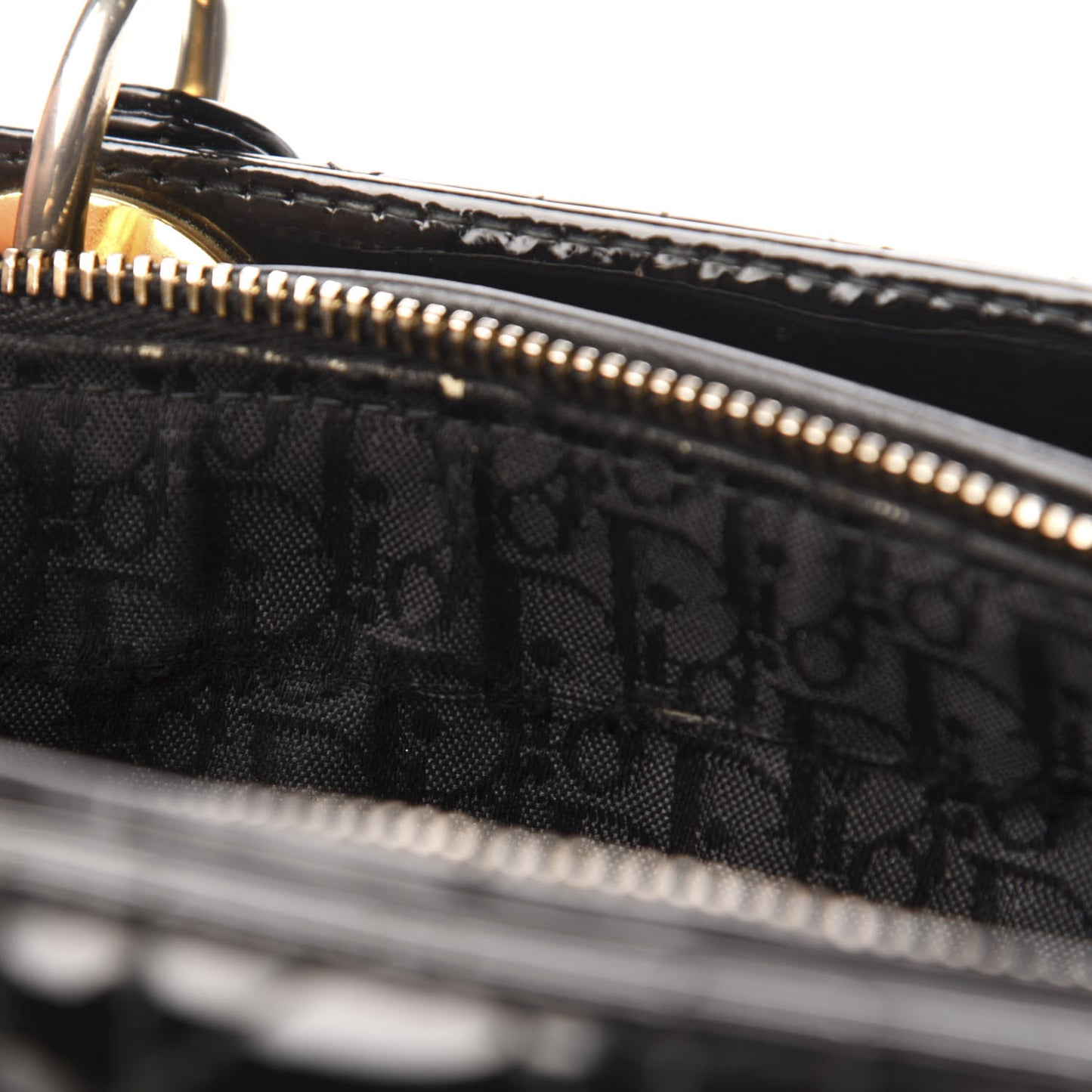 Patent Cannage Large Lady Dior Black