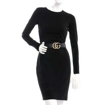 Gucci Moon Calfskin Pearl Double G 40mm Belt 75 30 Black Cream 2 of 5