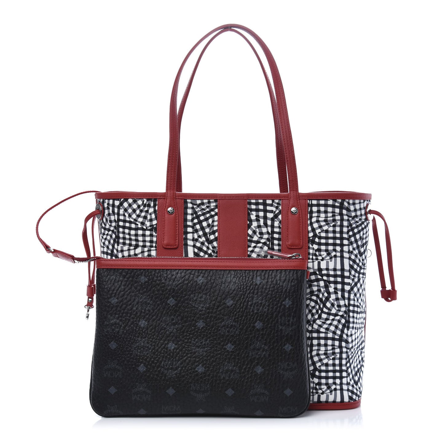 Visetos Medium Liz Reversible Shopper Tote Black Red
