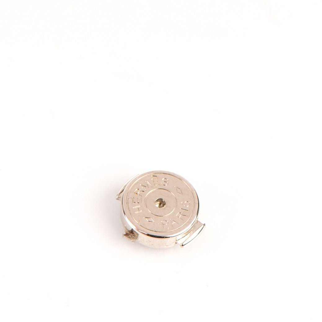 Hermes Palladium Lacquered Cage d'H Earrings Rose Indien 4 of 5