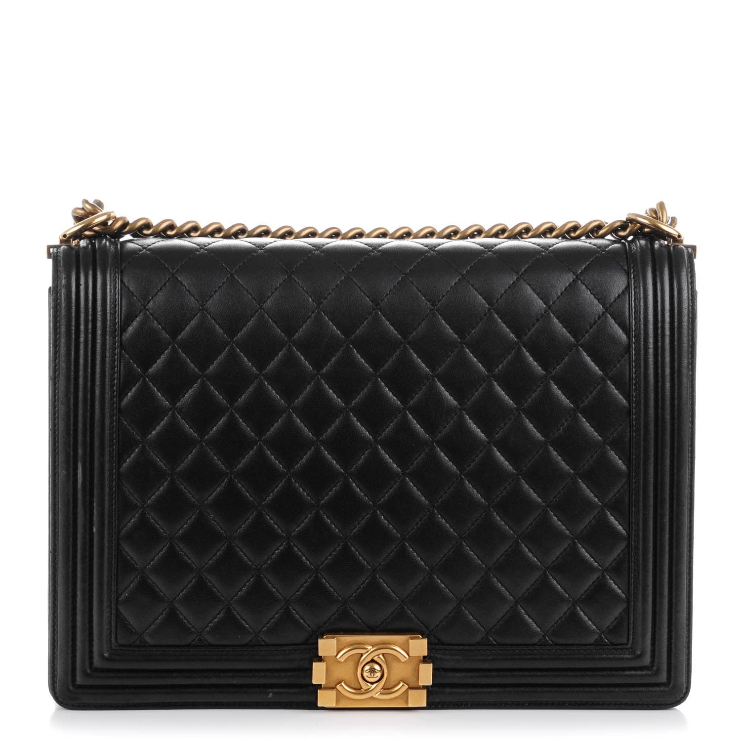Chanel Lambskin Quilted Large Boy Flap Black 1 of 8