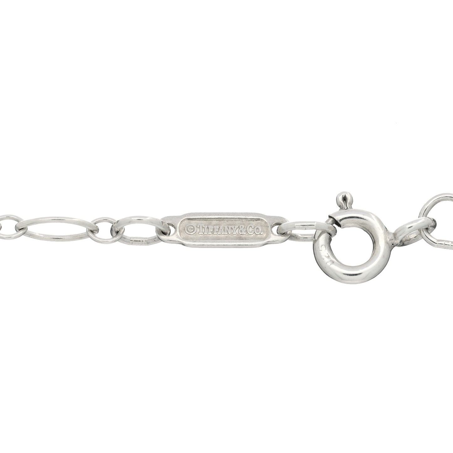 Sterling Silver Twist Round Charm Link Necklace