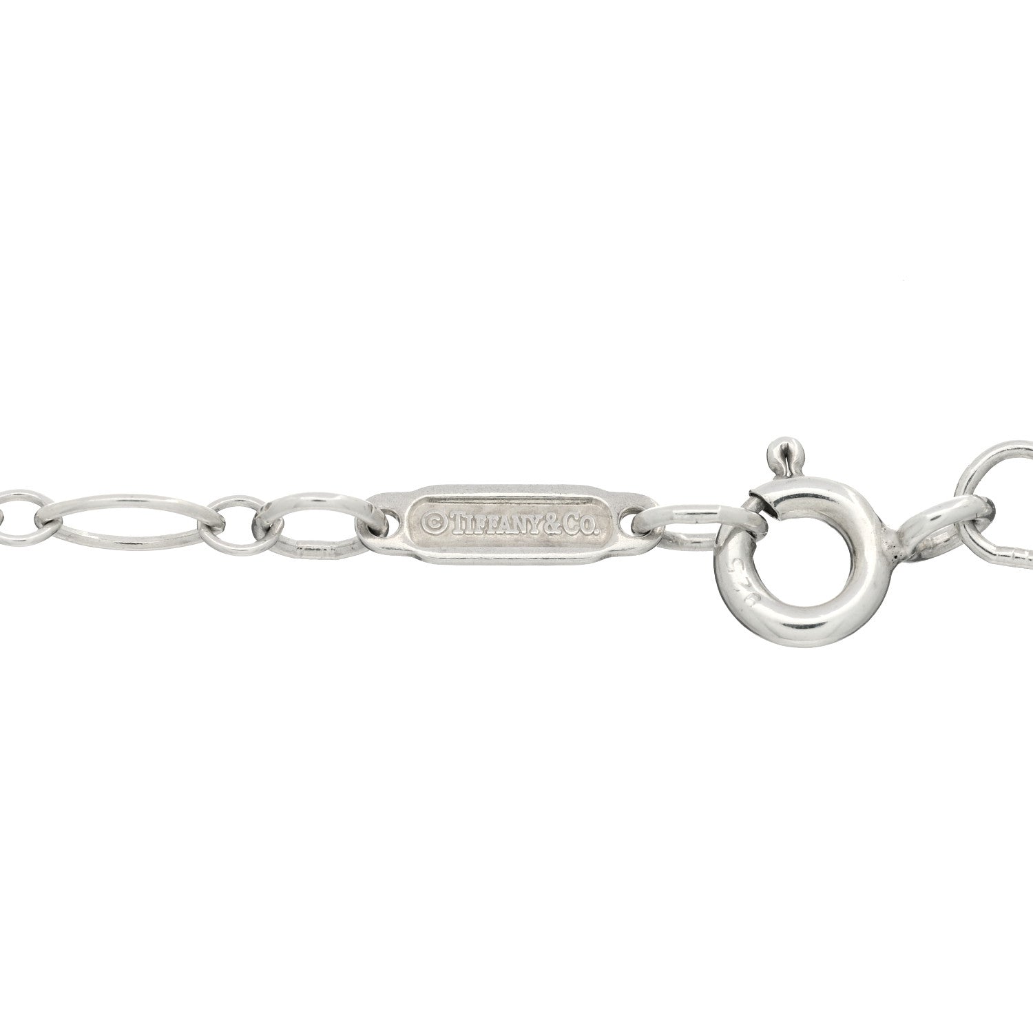 Tiffany Sterling Silver Twist Round Charm Link Necklace 5 of 5