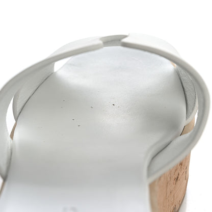 Hermes Calfskin Cork Eze 30 Sandals 37 White 11 of 12