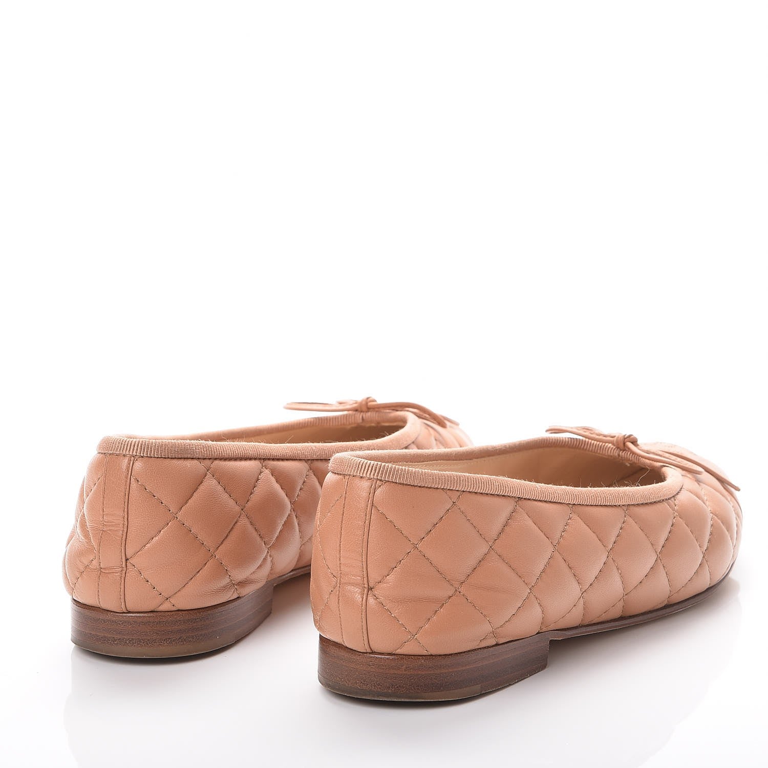 Chanel Lambskin Quilted CC Cap Toe Ballerina Flats 36.5 Dark Beige 4 of 8