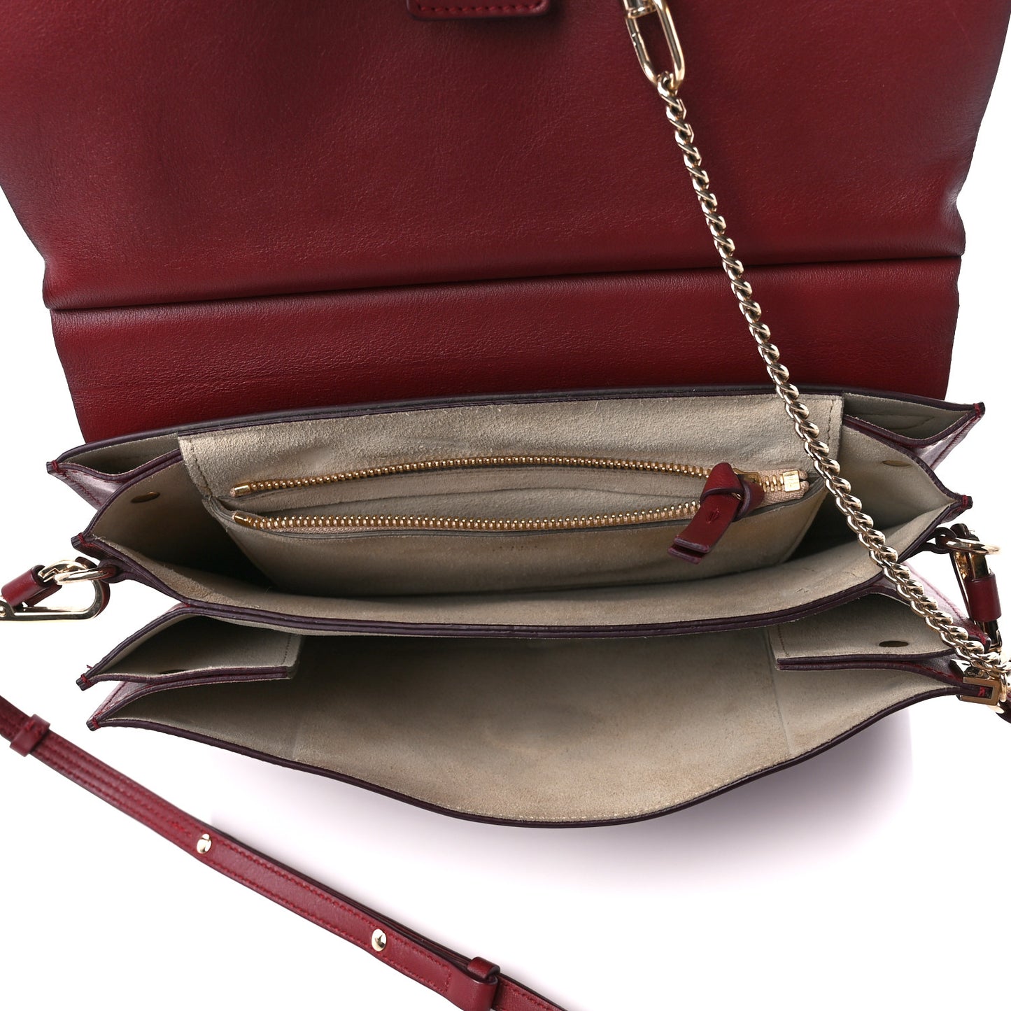 Calfskin Suede Medium Faye Shoulder Bag Plum Purple