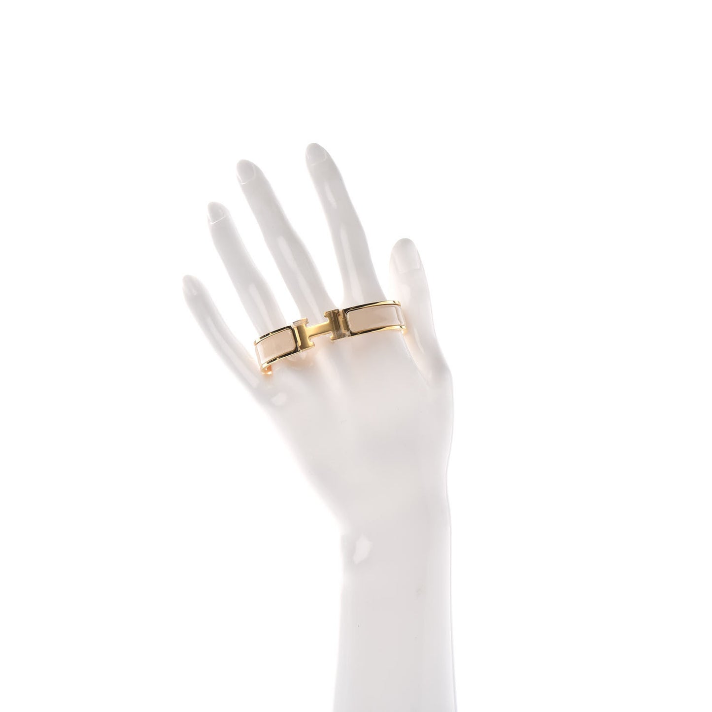 Enamel Narrow Clic Clac H Bracelet PM Beige Nacre