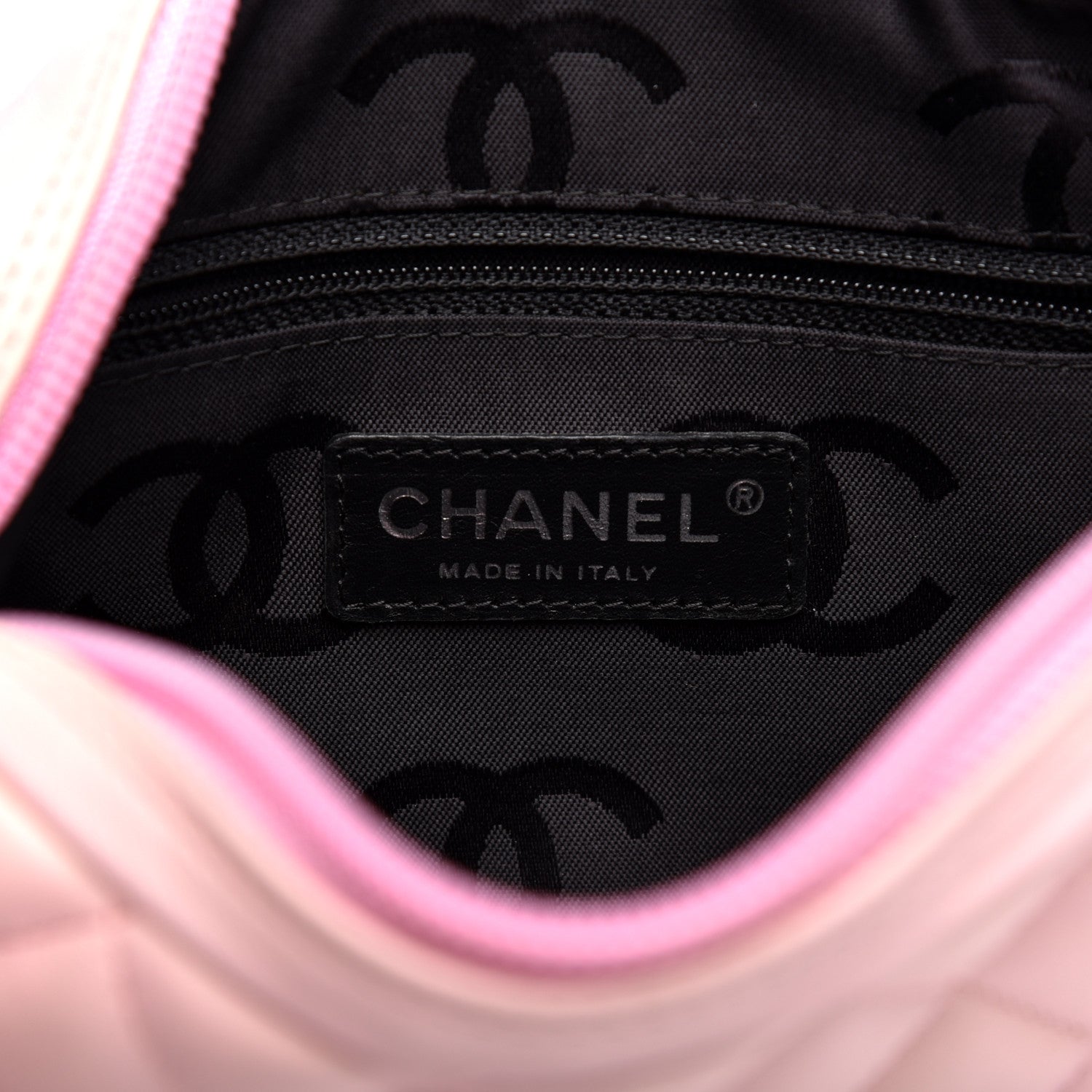 Chanel Calfskin Quilted Cambon Pochette Pink Black 8 of 11