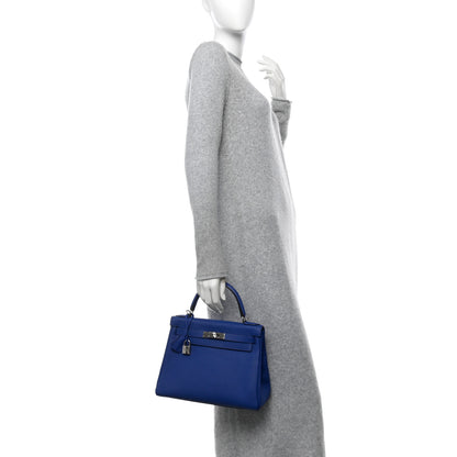 Hermes Togo Kelly Retourne 28 Bleu Electrique 2 of 11
