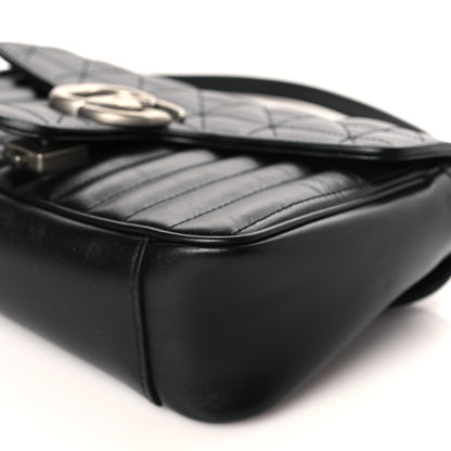 Gucci Calfskin Matelasse Aria Small GG Marmont Shoulder Bag Black 8 of 8