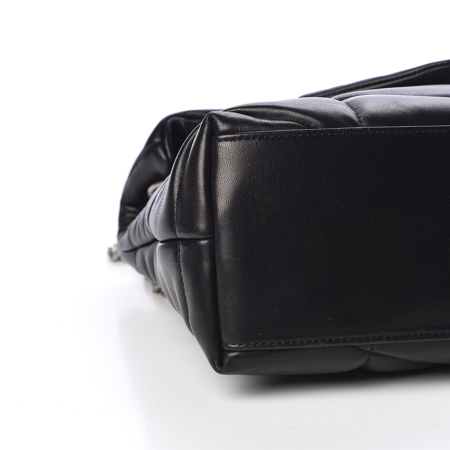 Saint Laurent Lambskin Quilted Small Loulou Puffer Monogram Chain Satchel Black 8 of 10
