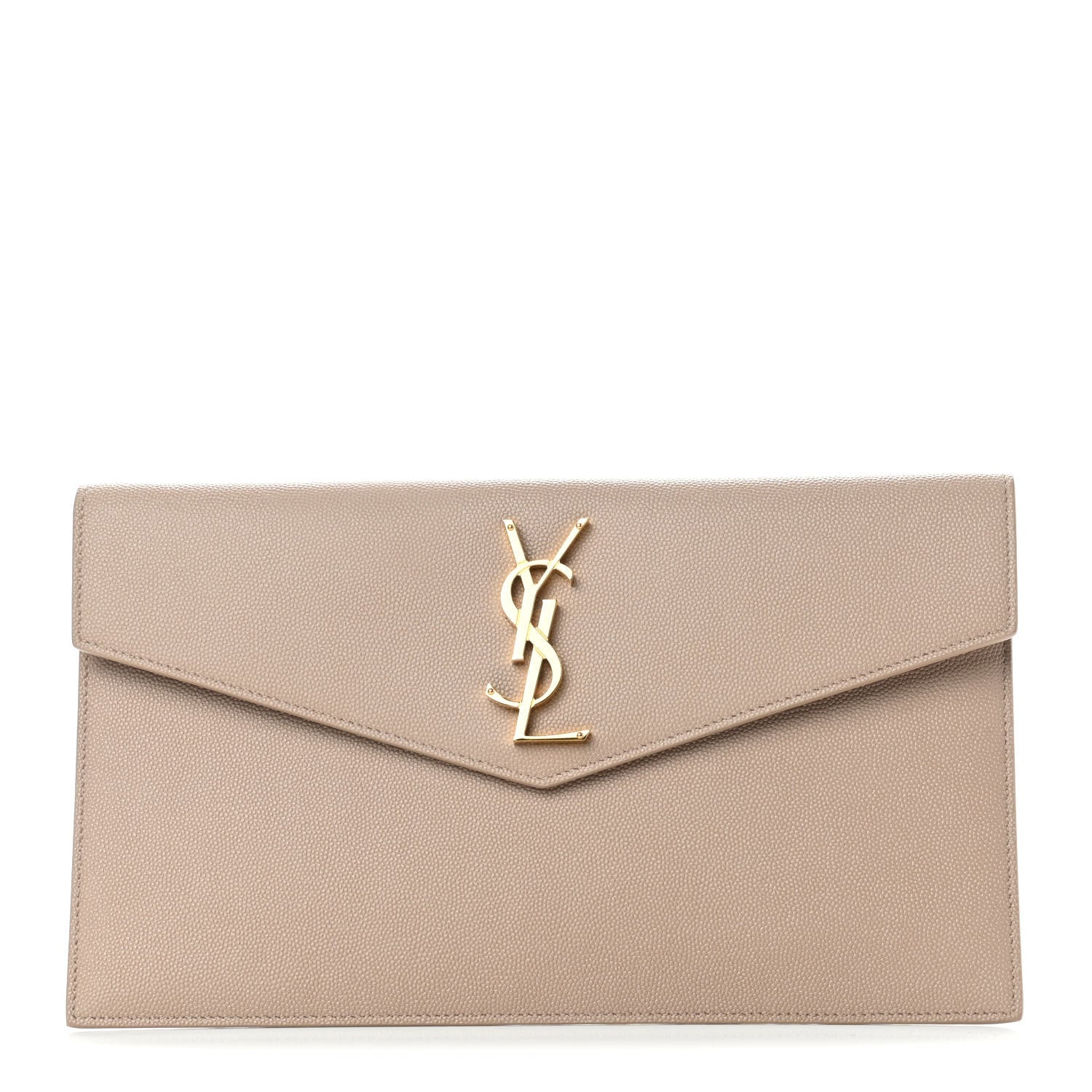 Saint Laurent Grain De Poudre Uptown Pouch Dark Beige 1 of 6