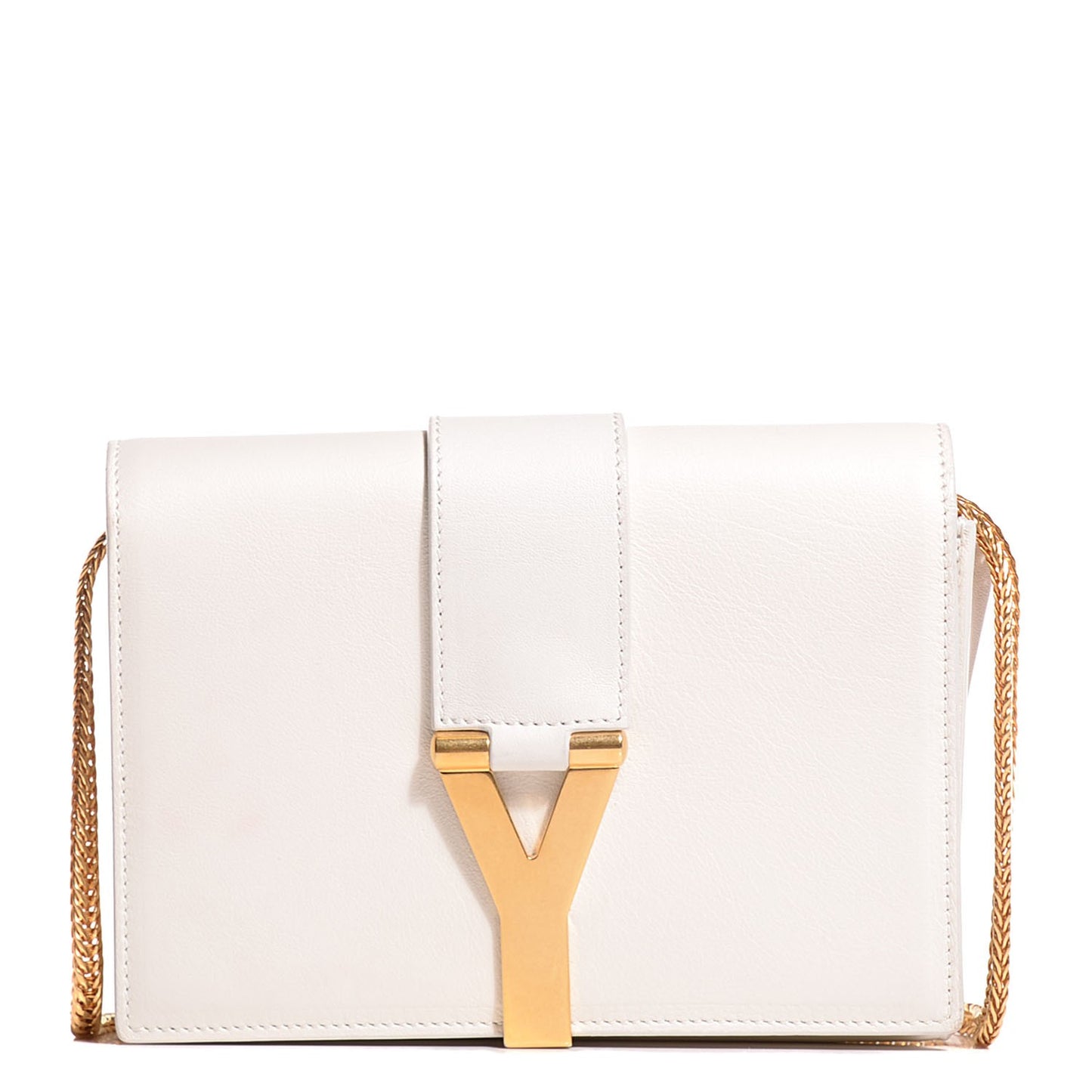 Calfskin Small Classic Y Shoulder Bag Porcellana