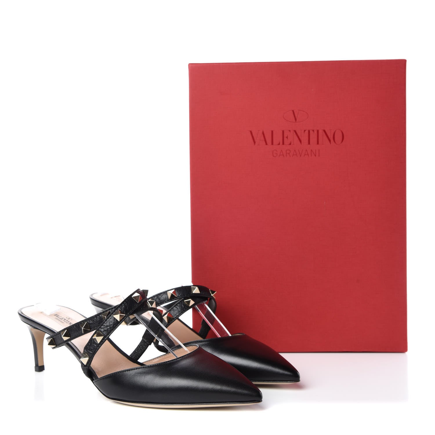 Valentino Garavani Nappa Rockstud Criss Cross 55mm Mules 39.5 Black 8 of 8