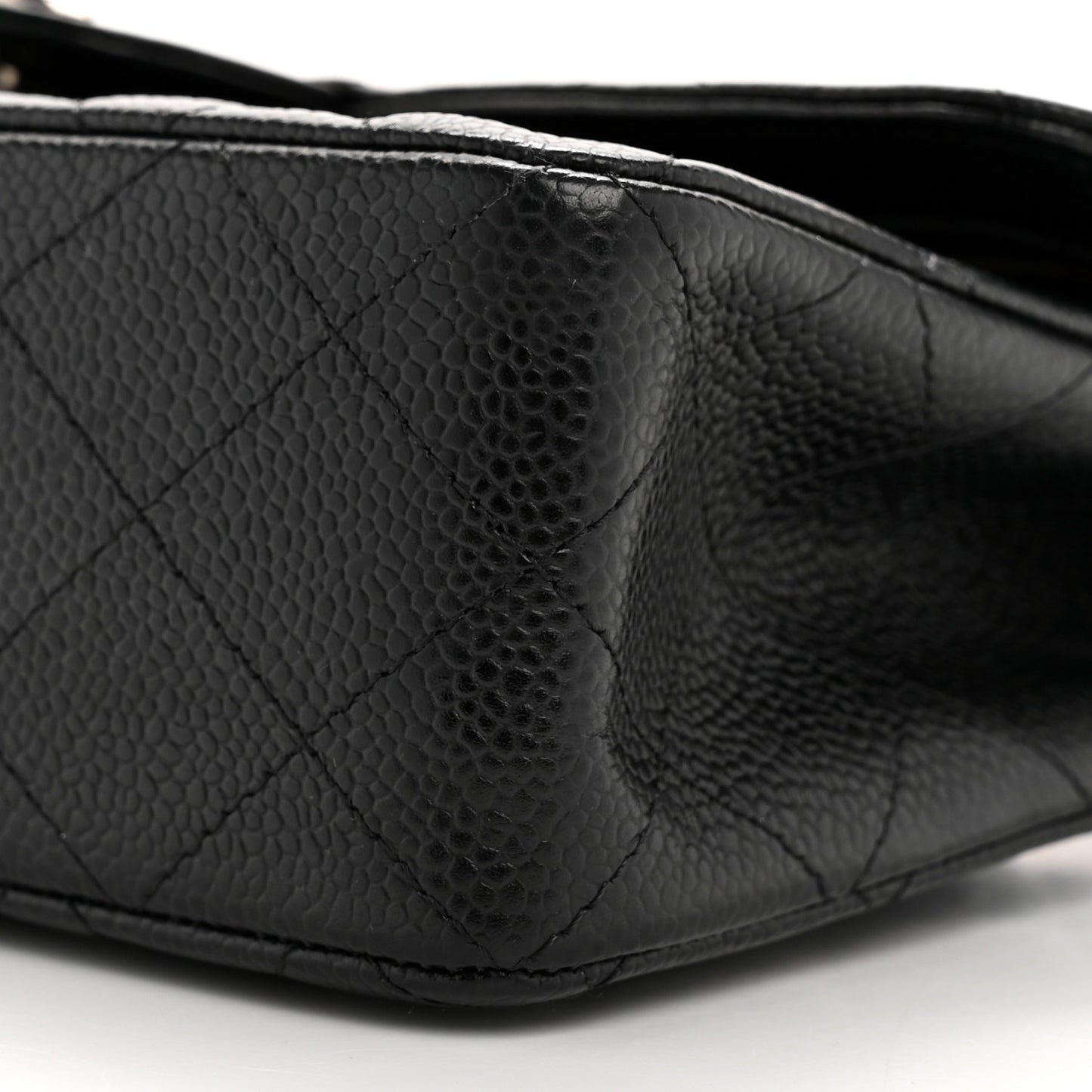 Caviar Quilted Small Double Flap Black