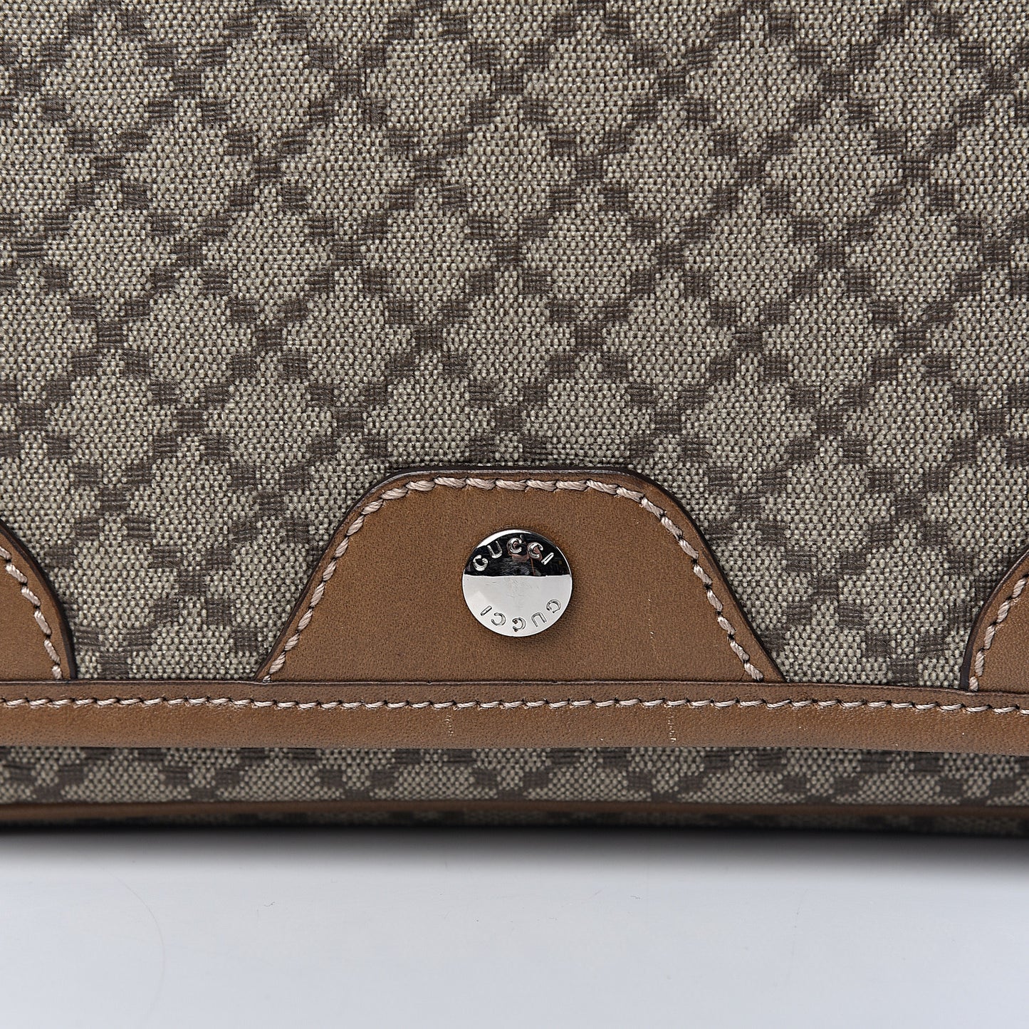 Diamante Flap Messenger Bag Beige Brown