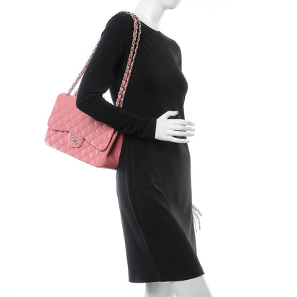 Chanel Lambskin Quilted Jumbo Double Flap Pink 2 of 7