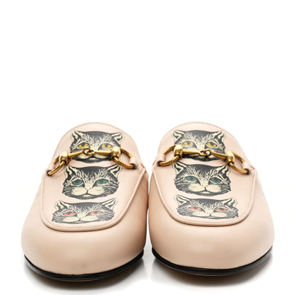 Gucci Calfskin Mystic Cat Womens Princetown Slippers 35 Mill Pink Multicolor 2 of 9