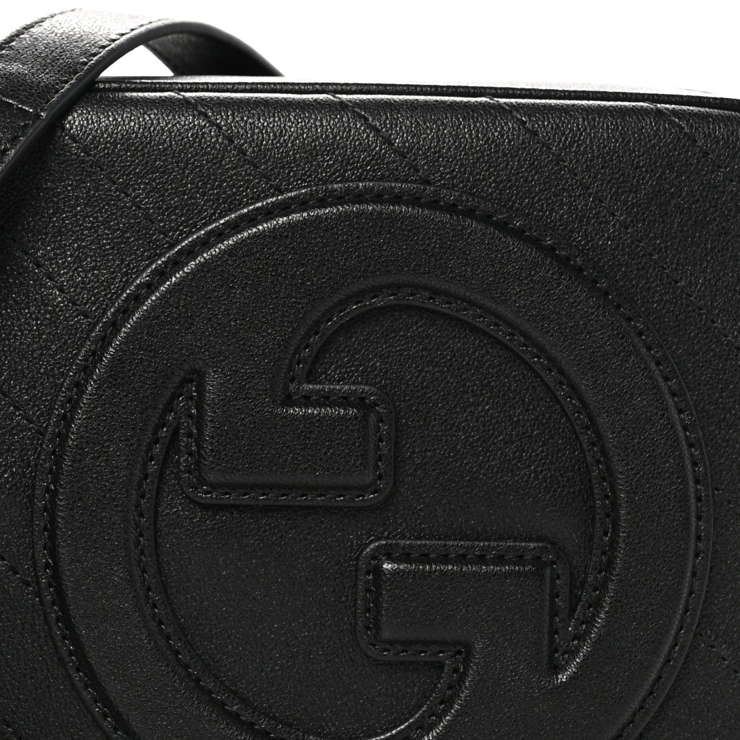 Gucci Sakai Be Green Calfskin Diagonal Stitched Small Blondie Shoulder Bag Black 8 of 10