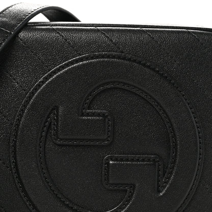 Gucci Sakai Be Green Calfskin Diagonal Stitched Small Blondie Shoulder Bag Black 8 of 10