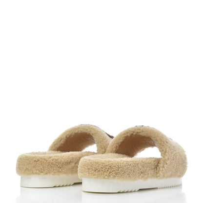 Gucci Merino Interlocking G Slide Sandals 37 Butterscotch Cocoa 4 of 9