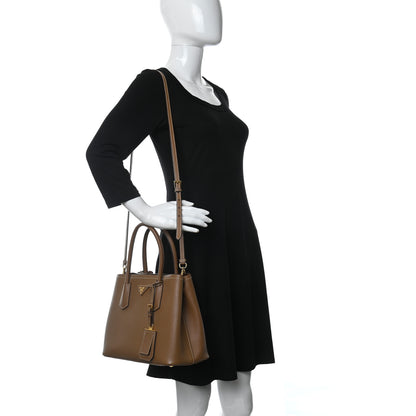 Prada Saffiano Cuir Small Double Bag Cannella Cocco 2 of 18
