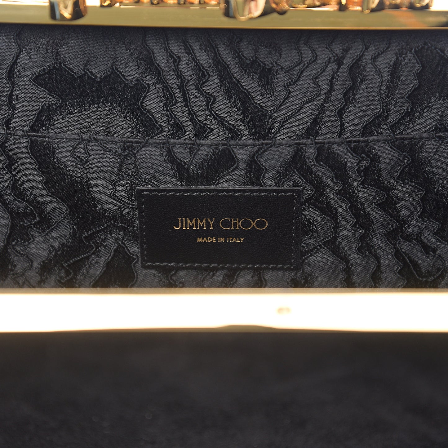 Suede Celeste Logo Clutch Black