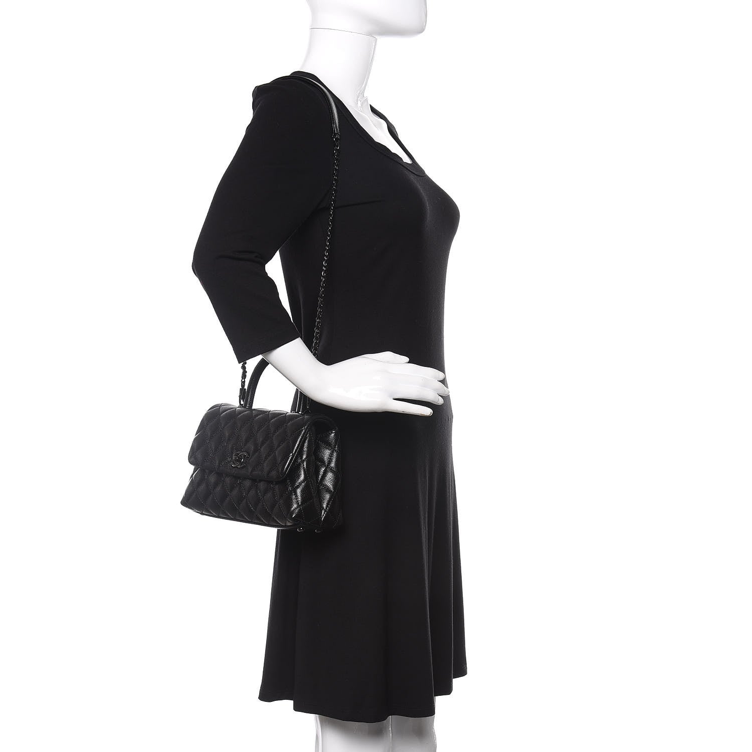 Chanel Caviar Quilted Mini Coco Handle Flap So Black 2 of 11