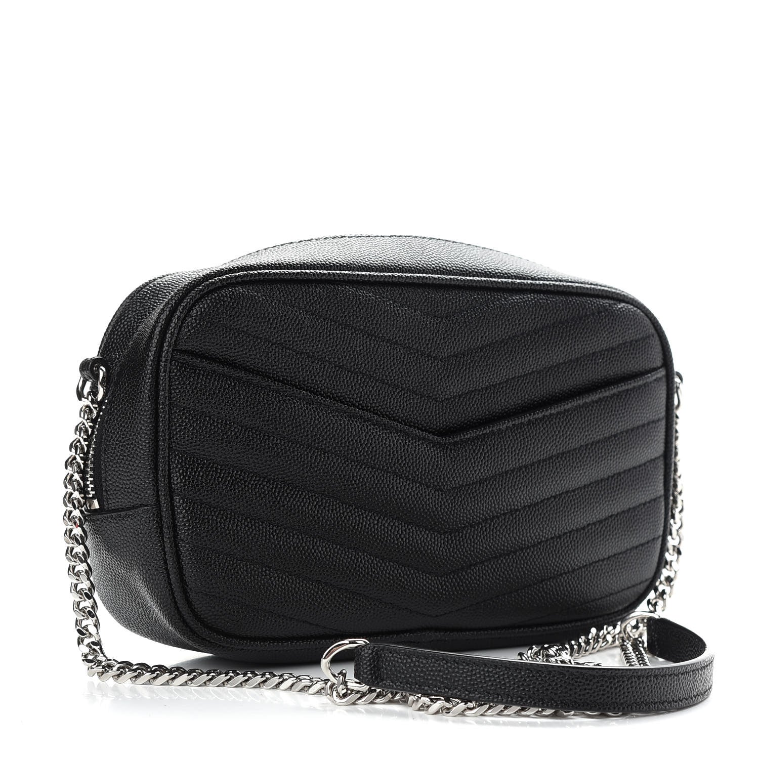 Saint Laurent Grain De Poudre Matelasse Monogram Mini Lou Camera Bag Black 2 of 8