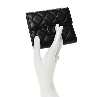 Chanel Lambskin Quilted Compact Flap Wallet Black 2 of 10