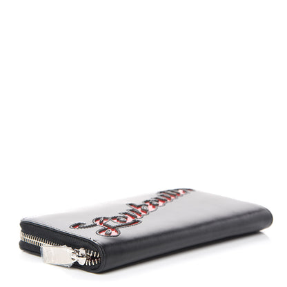 Christian Louboutin Calfskin Panettone Logo Zip Around Wallet Black 4 of 7