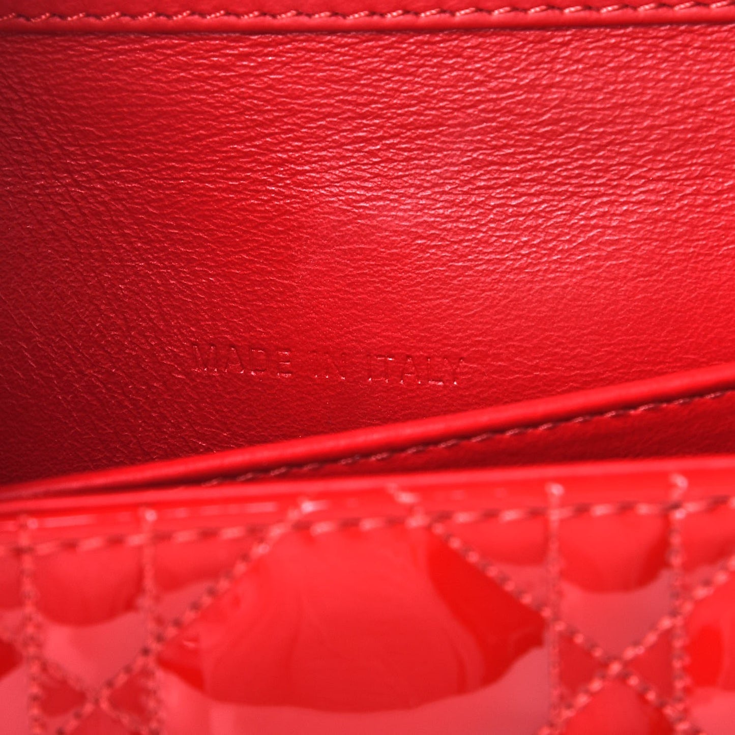 Patent Cannage Miss Dior Promenade Pouch Red