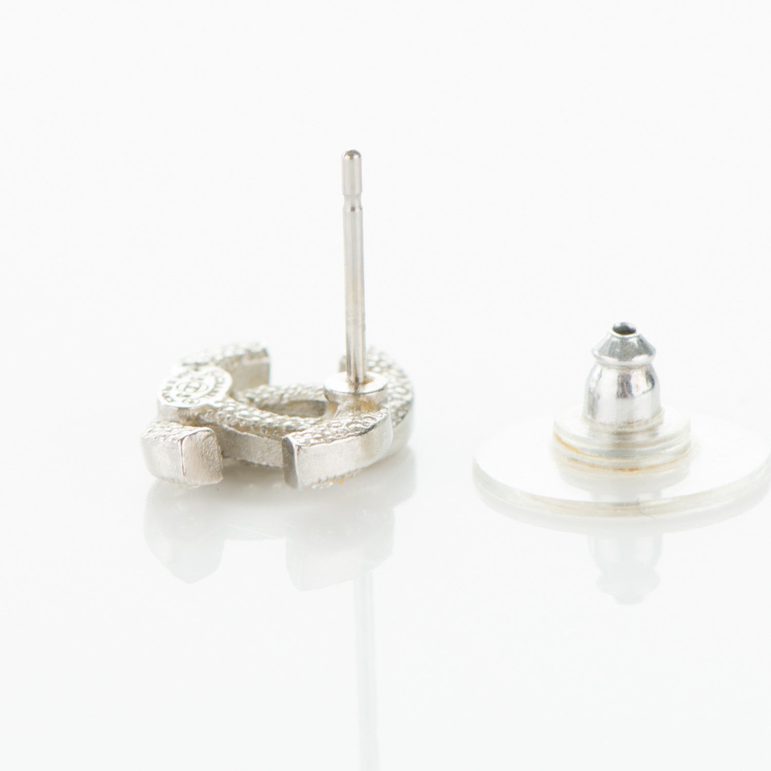 Chanel Crystal CC Earrings Silver 3 of 5