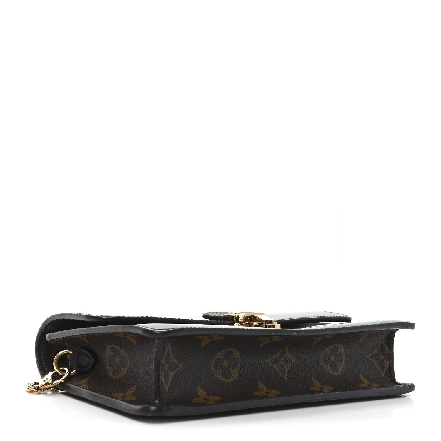 Louis Vuitton Patent Calfskin Monogram Cherrywood Chain Wallet Black 4 of 10