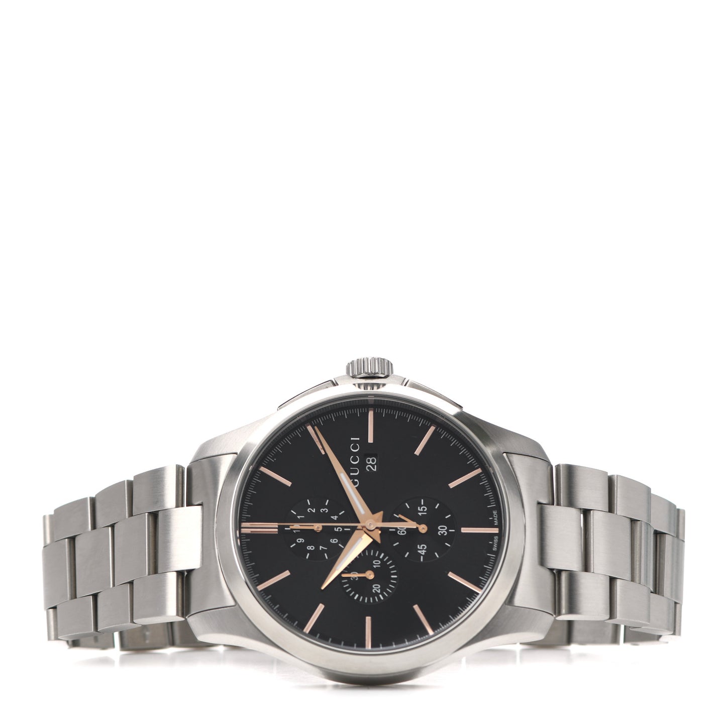 Stainless Steel 44mm G-Timeless Chronograph Quartz Watch Black