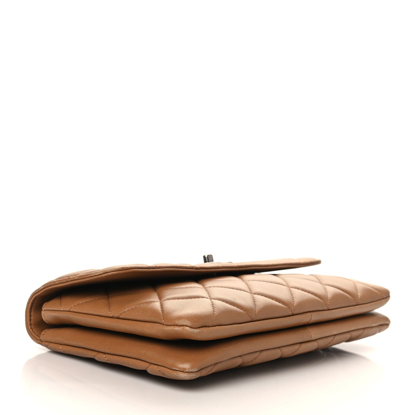 Lambskin Quilted Medium Trendy CC Flap Light Brown