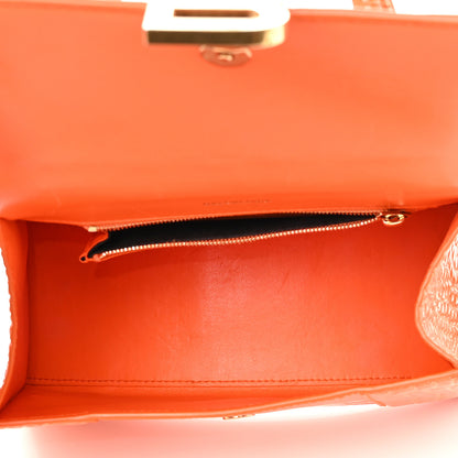 Balenciaga Shiny Calfskin Crocodile Embossed Small Hourglass Top Handle Bag Orange 5 of 18