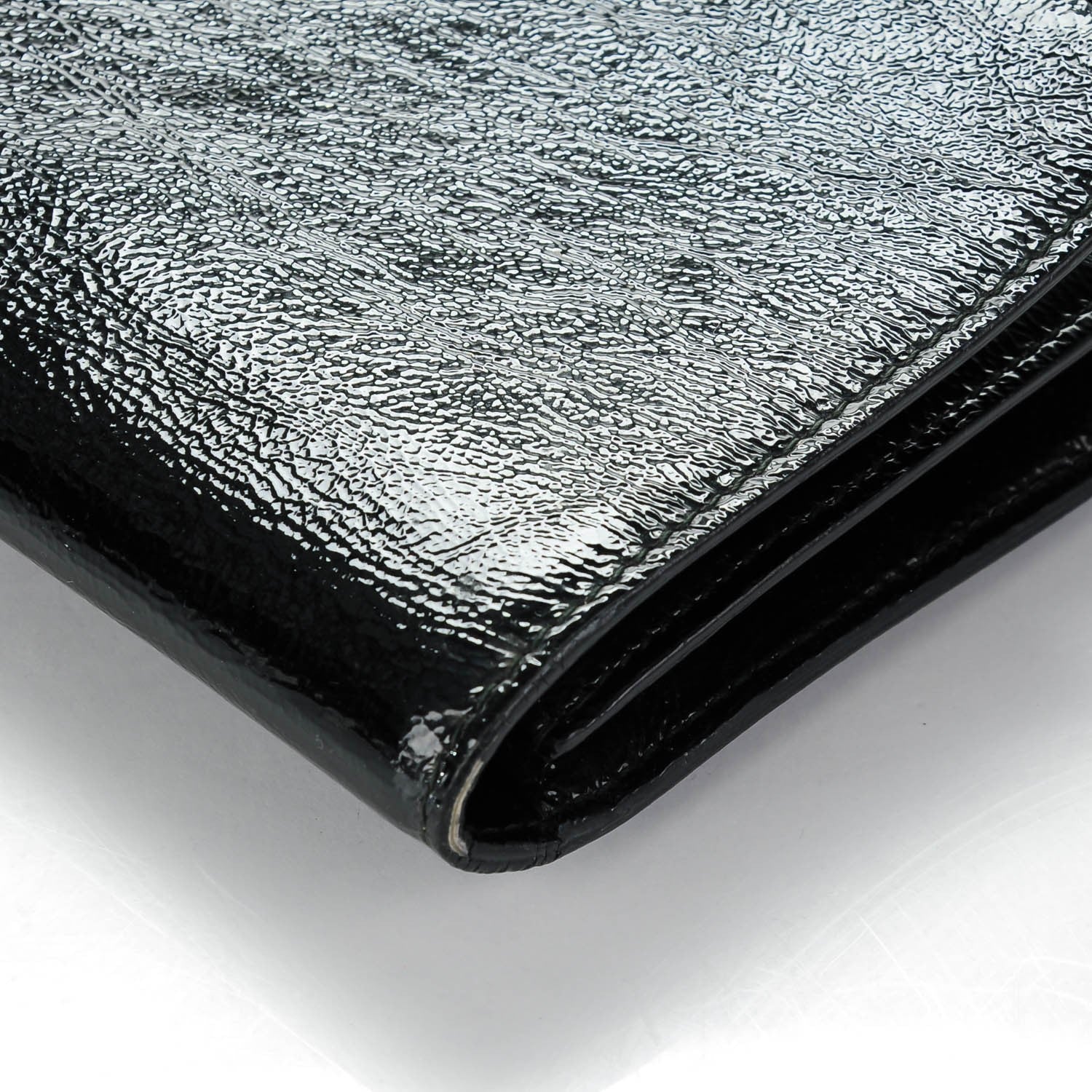 Saint Laurent Textured Patent Monogram Large Belle De Jour Clutch Black 7 of 8