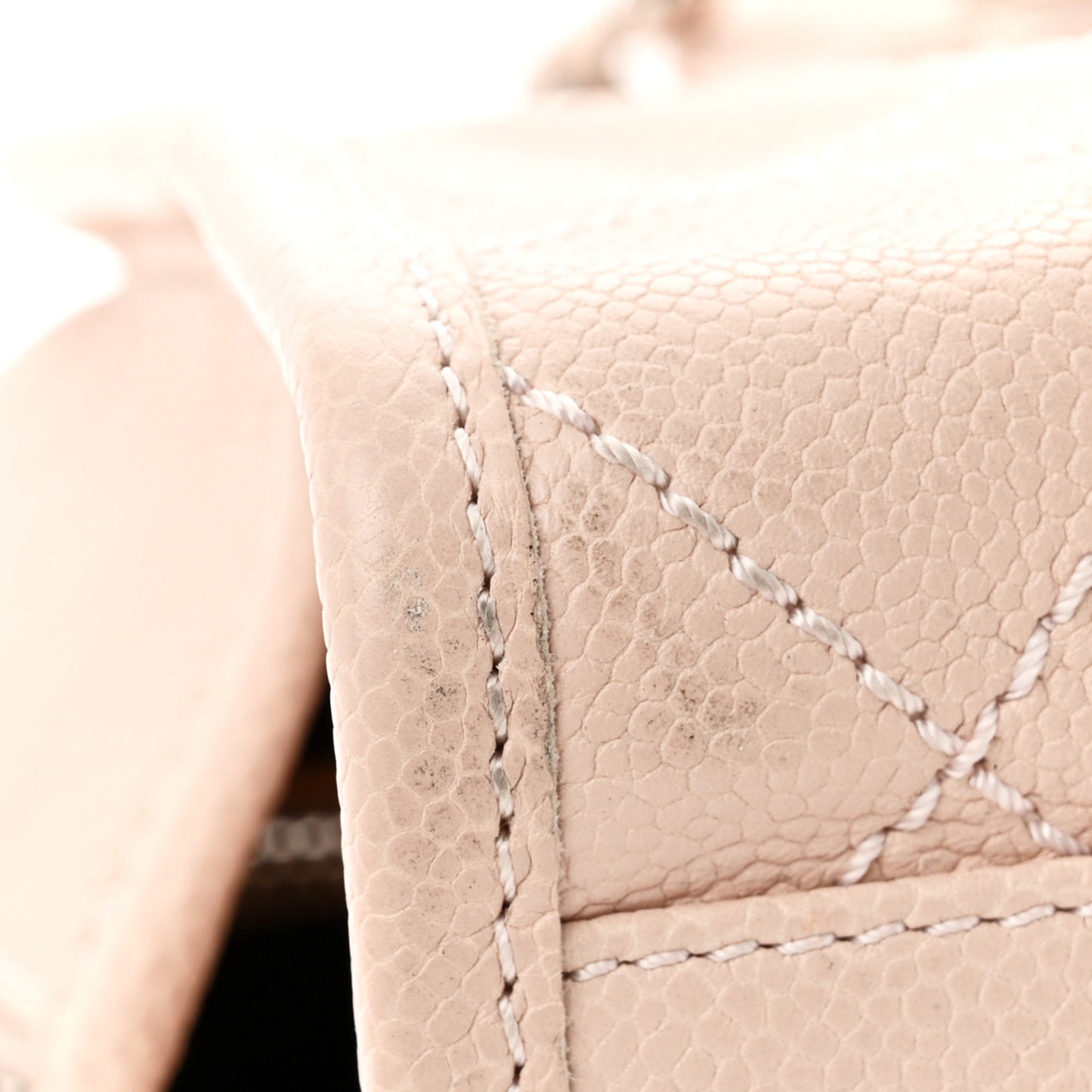 Caviar Quilted Small Deauville Bowling Bag Light Pink