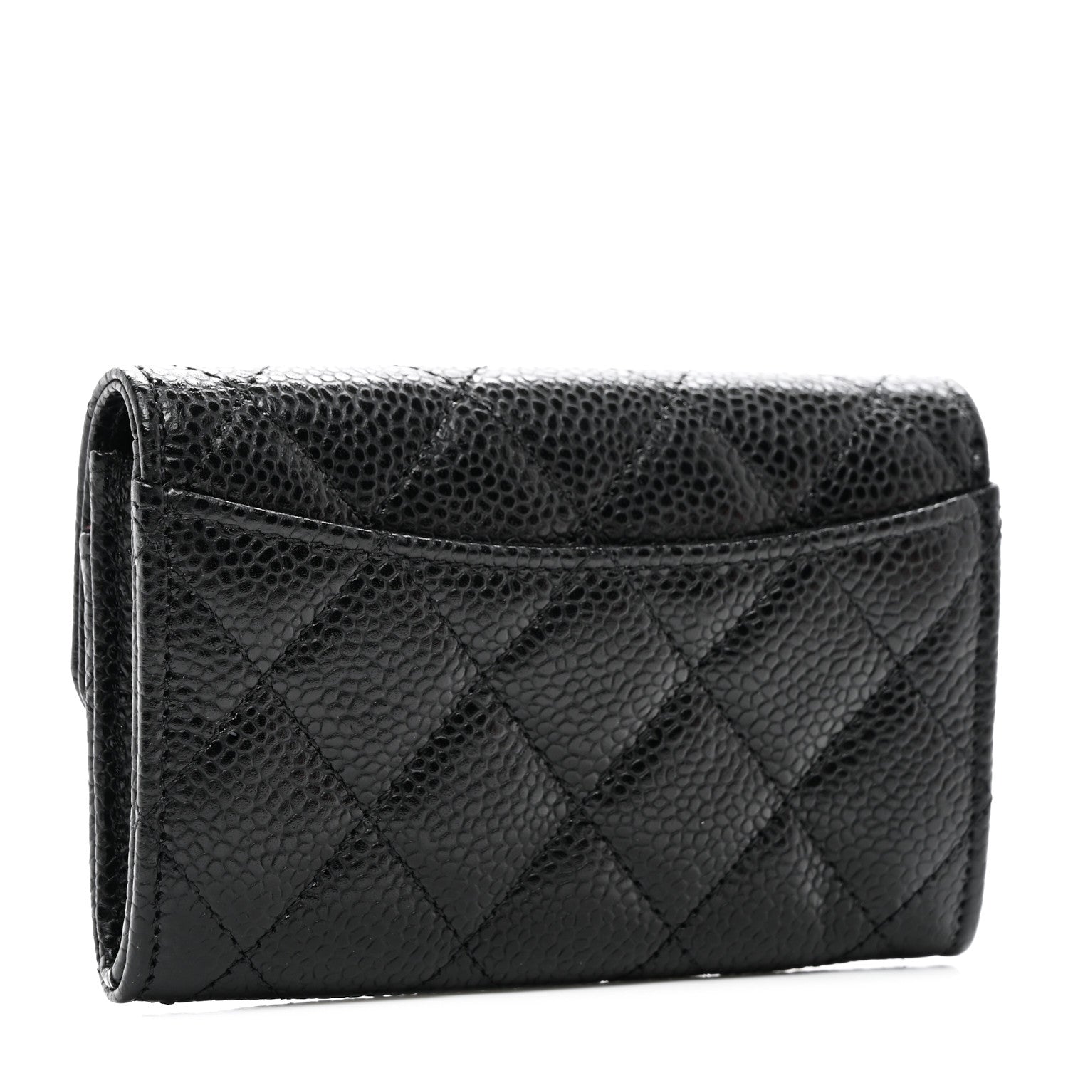 Chanel Caviar Quilted Flap Card Holder Wallet Black 3 of 9
