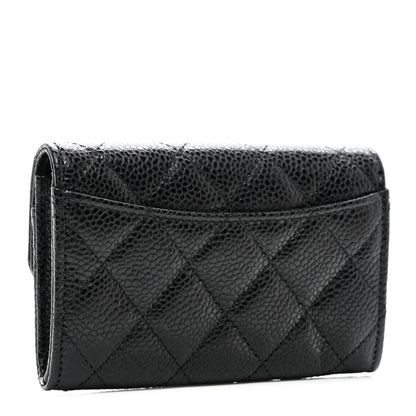Chanel Caviar Quilted Flap Card Holder Wallet Black 3 of 9